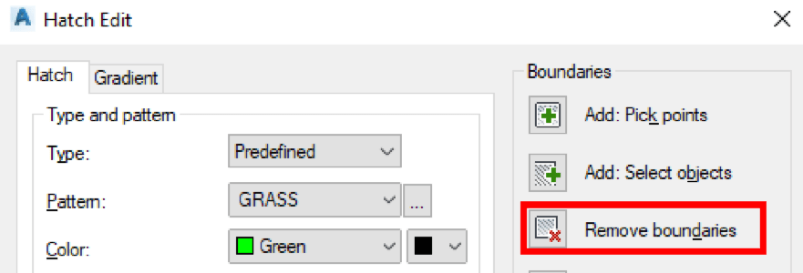 Hatch Edit Remove Boundary