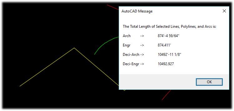 Total Length of multiple objects