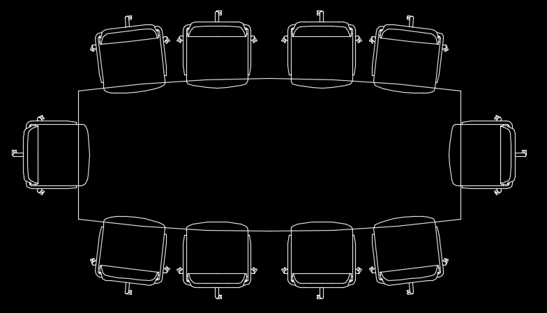 modify conference table block in autocad