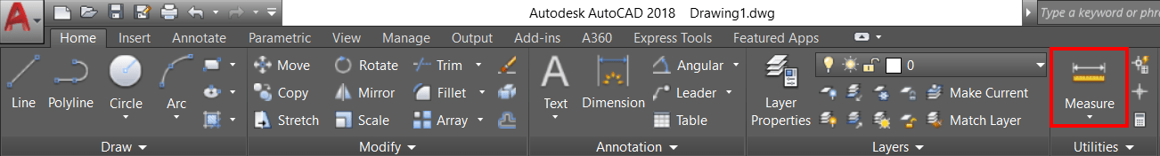 measure command autocad