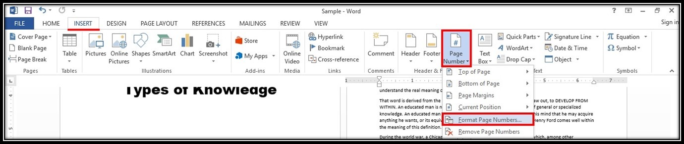 Microsoft word - format page numbers