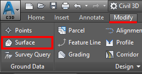 move text to surface civil 3d