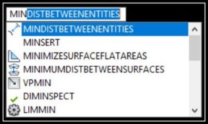 Min Distance Between Entities command