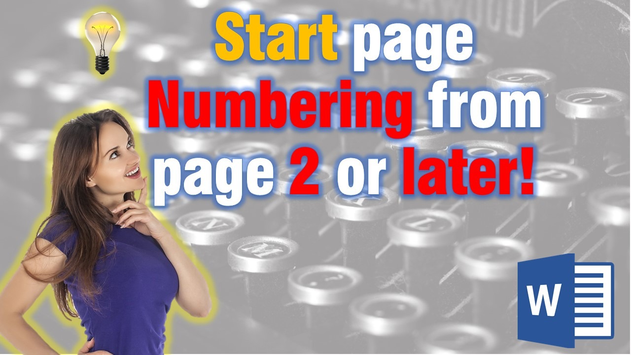 How to start page numbering later in our document