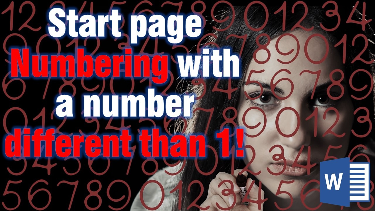 Start page numbering with different number in Word