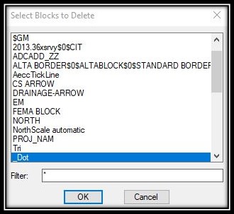 Delete blocks from drawings in autocad using lisp