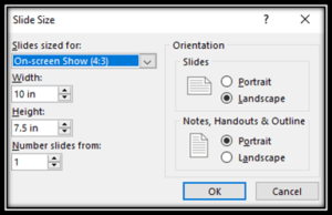 Choose custom slide size in PowerPoint