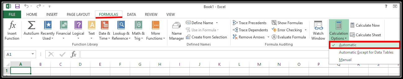 Excel formulas update automatically