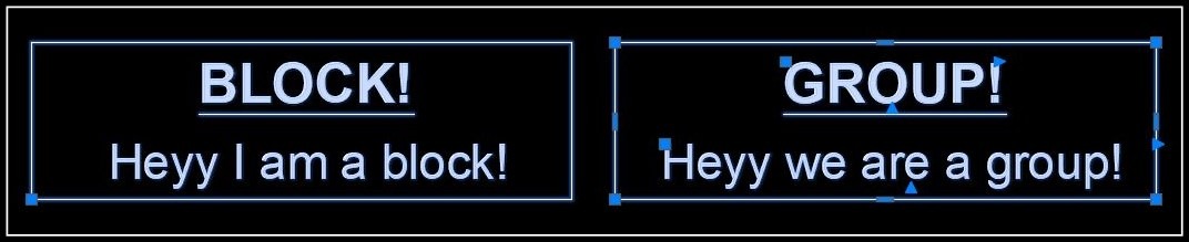 Difference between group and block