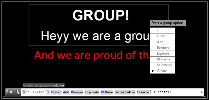how to work with groups in AutoCAD