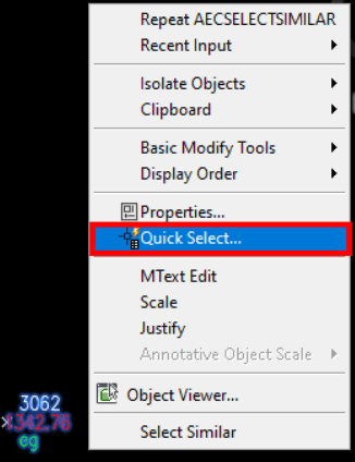 Quick Select In AutoCAD