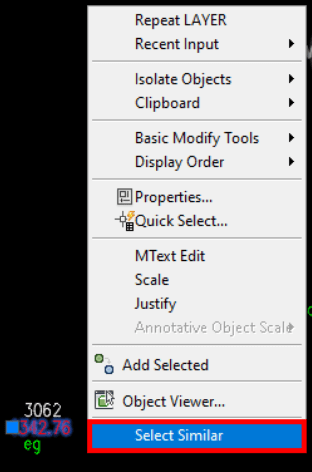 Select Similar autocad and how to quick select objects by color
