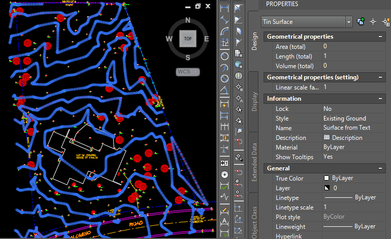 Surface from Text objects in AutoCAD