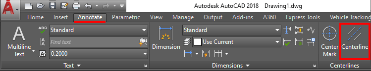 Centerline Icon in AutoCAD