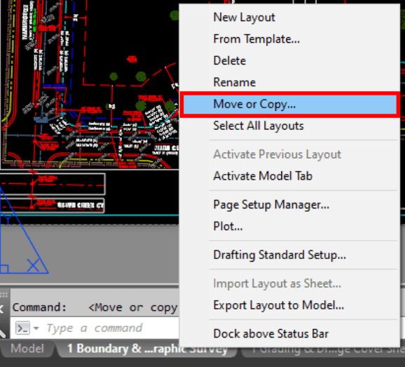 move or copy layouts in autocad