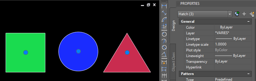 example for area table of hatches