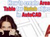 How to create Area Table for Hatch objects in AutoCAD?
