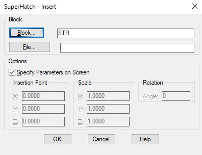 Select block for hatch