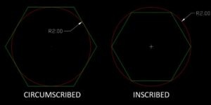 how to draw circumscribed or inscribed figure in autocad